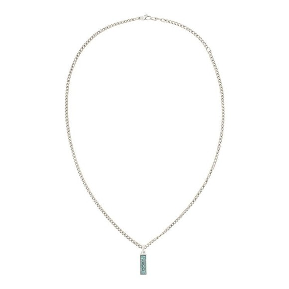 Gucci Sterling Silver Logo Plaque Necklace - NWT - Picture 1 of 2